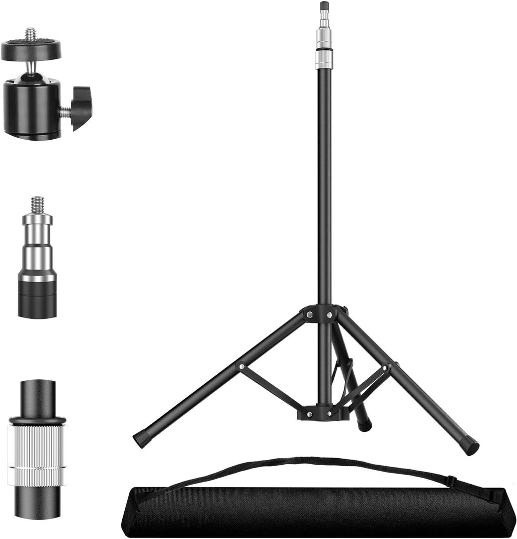 EMART Light Stand Photography 2.6-7.2ft/80-220cm Heavy Duty Light Stand Adjustable with Carrying Bag, Metal Knob Lock Design with 1/4'' Screw for Softbox, Studio, Reflector and Video, Max Load 22LB