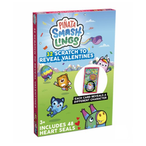 Pinata Smashlings Valentine's Scratch & Heart Seals, Pack of 3