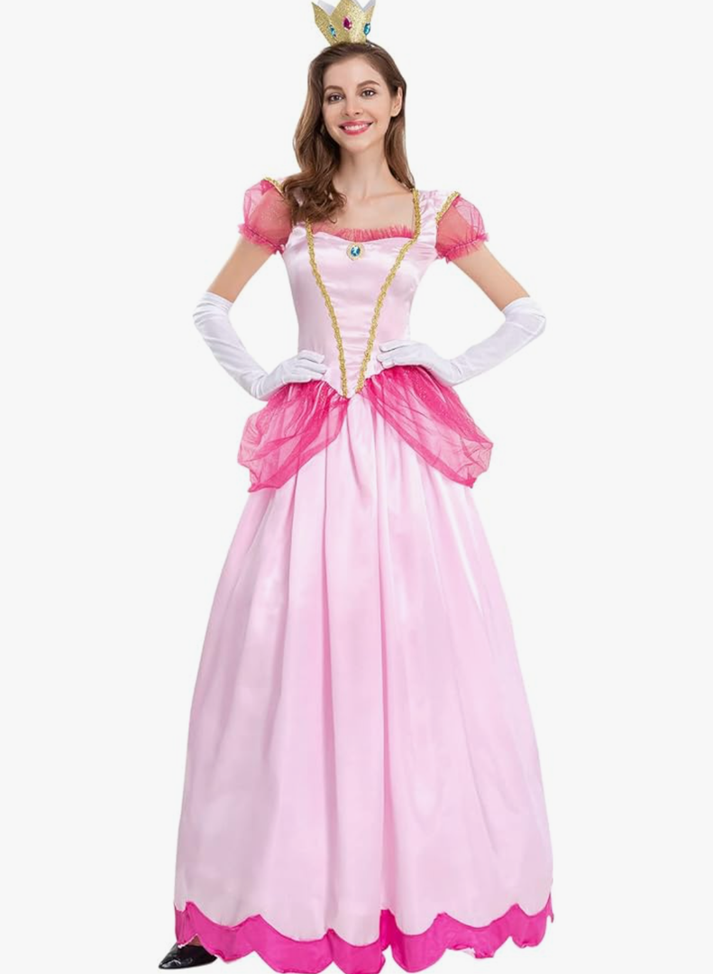 Bliwandefmark Princess Peach Costume Adult Halloween Cosplay For Women With Accessories Medium
