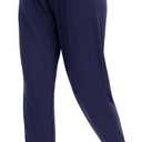 TNNZEET Women's Joggers with Pockets - High Waisted Sweatpants Tapered Leg Drawstring Lightweight Athletic Pants (Large, Navy Blue)