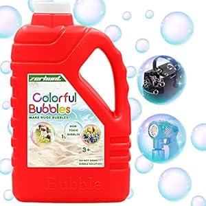 Zerhunt Bubbles for Kids Toddlers 1-3: 33.8OZ Bubble Concentrate Solution for Bubble Machine| Bubble Solution Refill for Giant Bubble Wand, Bubble Gun Blower, Birthday Party Favors Wedding(Red)