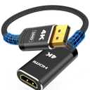 Highwings 4K DisplayPort to HDMI Adapter, Uni-Directional DP to HDMI Adapter Converter Cable Male to Female, HDMI Abapter Compatible with Laptop Desktop HDTV Monitor Projector, Black, Passive