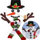 Snowman Decorating Kit, 16Pcs Christmas Snowman Decorating Making Kit Outdoor Fun Christmas Winter Holiday Party Decoration Gift, Xmas Holiday Winter Party snow man kit Outdoor Fun Supplies for Kids