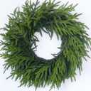 24" Real Touch Norfolk Pine Wreath for Front Door, Artificial Christmas Wreaths Faux Pine Needles Green Fake Wreath for Walls Windows Porches Farmhouse Indoor Outdoor Home Decor