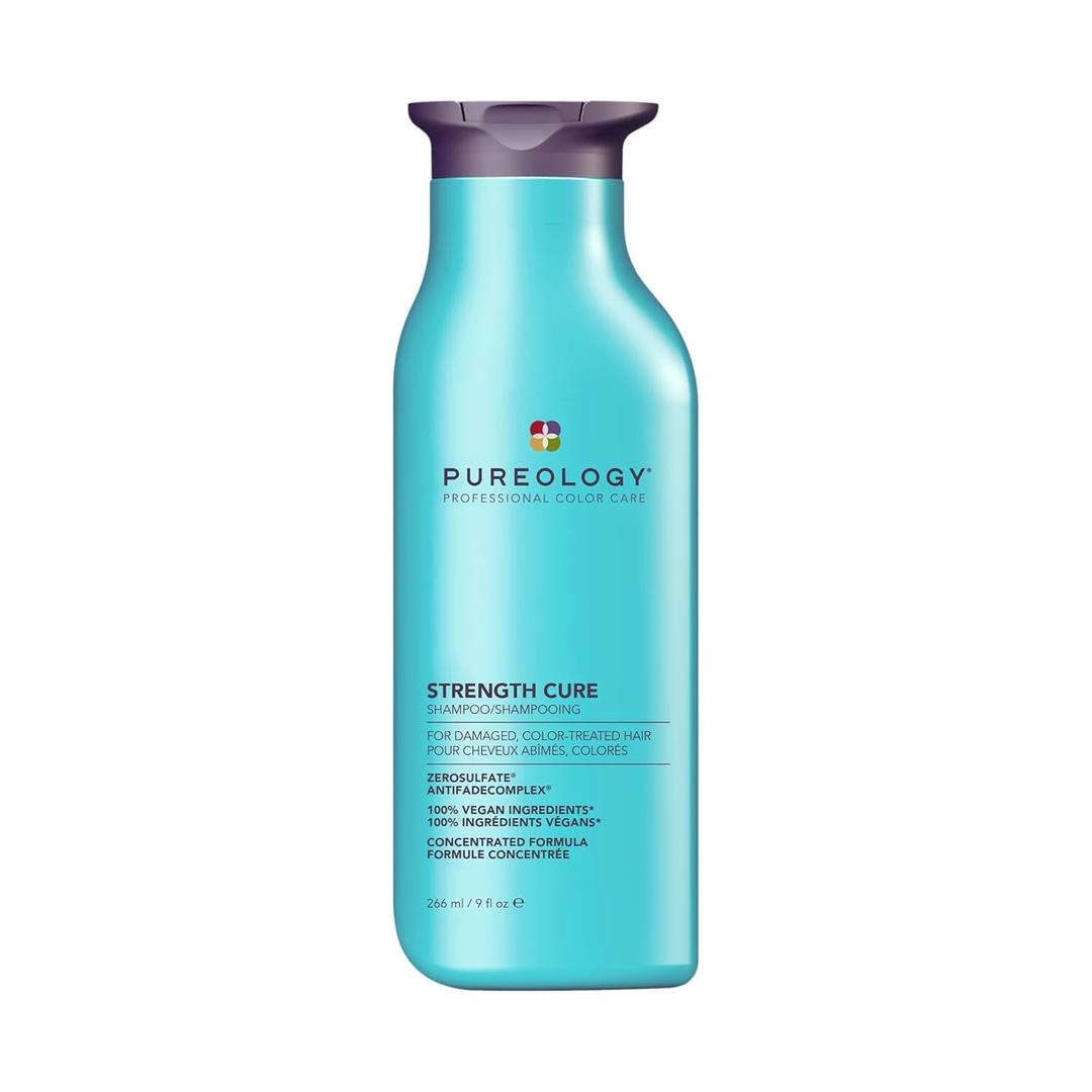 Pureology Strength Cure Shampoo - For Damaged or Color Treated Hair, Hair Strengthening & Prevents Breakage, Seals Split Ends, Vegan & Sulfate-Free