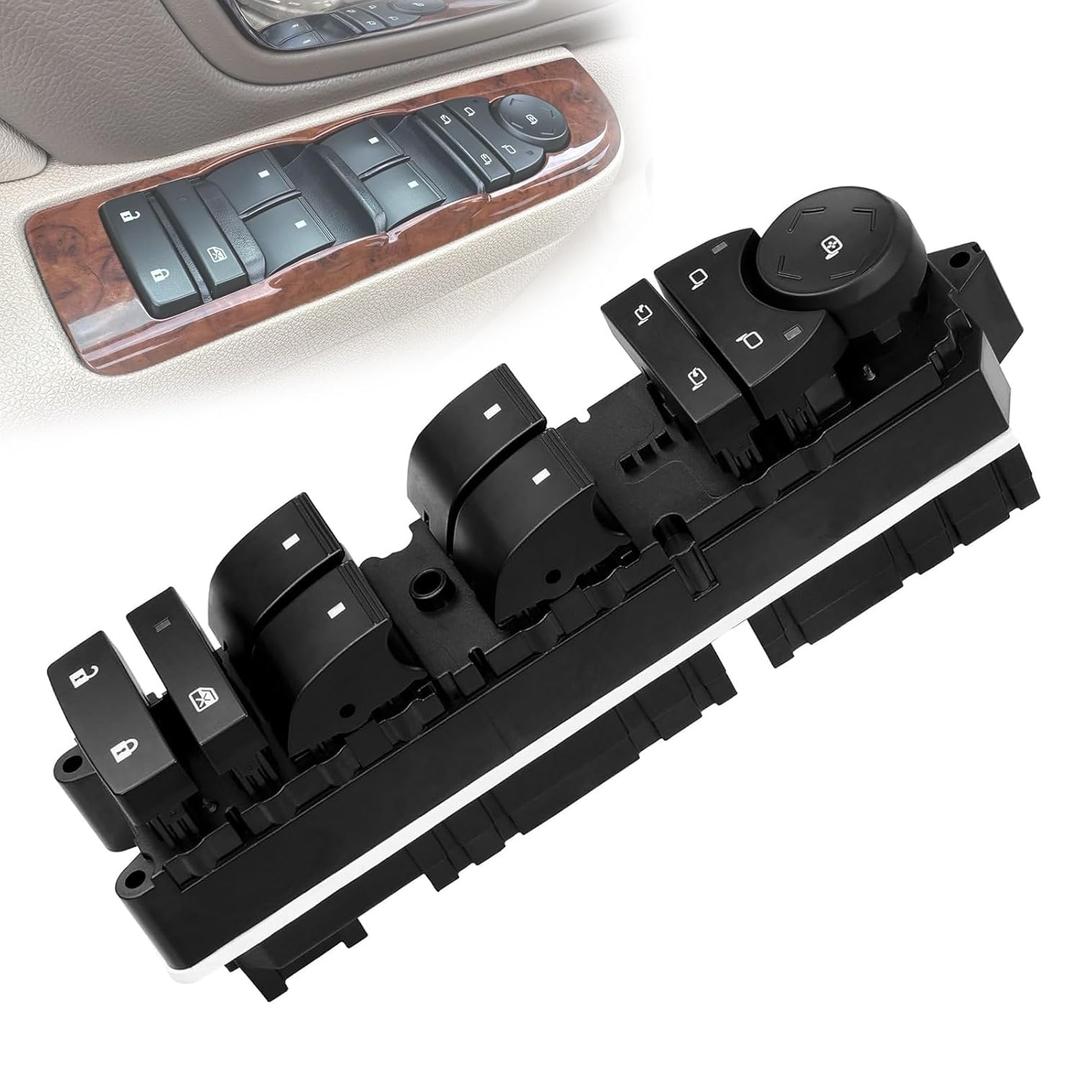 20835553 Master Power Window Switch W/Folding Mirror & Door Lock, Fit for 07-14 Chevy Avalanche Cheyenne Tahoe Silverado Suburban/GMC Sierra Yukon 1500 2500 3500 Cadilla Escalade, Driver Side Control