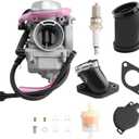 Carburetor Compatible with 2001 2002 2003 2004 2005 Arctic Cat 250 300 2x4 4x4 ATV Quad Carb with Rubber Airbox & Intake Manifold Boot (Carburetor with Intake Manifold Boot)