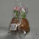 2 x Artificial Crochet Flowers, Handmade Knit Floral Arrangements for Home Decor, Wedding Bouquet Centerpiece Gift for Mother’s Day, Birthday, Anniversary, Kitchen, Office Desk (Pink-B)