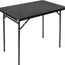 3ft Rectangular Folding Table, All-Occasion Plastic Event Table for Indoor and Outdoor, Portable Desk, Camping, Durable and Stable, HDPE and Steel, Wide Application, Black