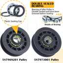 2 pack 587973001 Pulley with 587969201 Idler Pulley Replaces Husqvarna 5803643-01, 580364301, 596856601, 596856602, 5819040-01, 581904001 for Husqvarna LC221A L221A L321AH LC356AWD Lawn Mowers