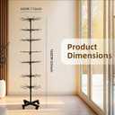 7 Tier Rotating Rack Shelves Retail Display Stand,Jewelry Keyring Socking Hats,Movable Shop Spinner for Toys Show,Adjustable height,retail display racks For Store Display,Black