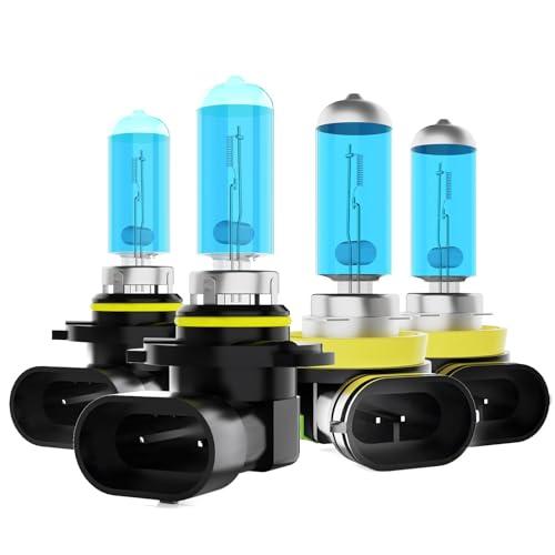 DMEPUGI Headlight Bulbs Fit For Mazda CX-9 2013-2015,9005 H11 High Low Beam Combo,Super Bright 5500K White Light High Performance Halogen Light Bulbs,4PCS