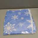 Horaldaily Christmas Tablecloth 7070 Inch Round, White Snow Blue Washable Table Cover for Party Picnic Dinner Decor