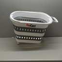 dbest products Folding Gocart Laundry Basket with Wheels, Multi Use Collapsible Grocery Shopping Cart, White