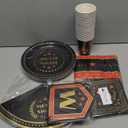 Movie Night Party Pack with Dinnerware, Hats, Banner, Tablecloths (Serves 24, 99 Pieces)