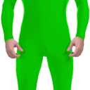 Aniler Men's and Women's Spandex Headless and Without Gloves Socks Zentai Costume Bodysuit Stretchy Cosplay Unitard Body Suit (Large, Lime Green)