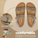 Torotto Toddler Kids Sandals Boys Girls Cork Footbed Sandals with Adjustable Buckle Casual Slides Open Toes Flat