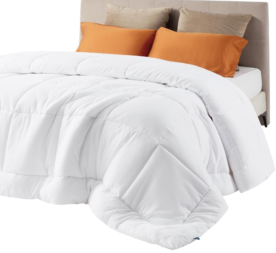 Bedsure White comforter Cover size 102x 96 inch