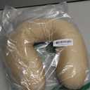 Buckwheat Neck Pillow for Sleeping U Shaped Pillow Cooling Travel Head Support Pillow for Neck Pain Relief Side Sleepers Buckwheat Hulls Concealed Zipper (12x12 inch, Light-tan)