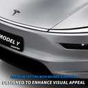 Metal Emblem for Tesla Model Y Juniper 2026+, Logo Cover Anti-Fade, All-Weather, Easy Install, Multiple Colors for Tesla Y Juniper Accessories (Front, Black Carbon Fiber Pattern)