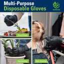 SWIFTLITE Black Nitrile Gloves, Food Safe Disposable Gloves Latex Free, Rubber Gloves Powder Free for Cooking, Kitchen Clean