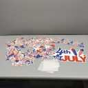 Harloon 62 Pcs 4th of July Paper Cutouts with Adhesive Dots Patriotic Bulletin Board Decor American Flag Paper Cut Outs Independence Day Gnomes Cutouts for Home Classroom Memorial Day Party Decor
