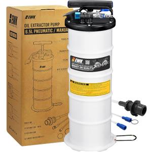 EWK 6.5L Pneumatic/Manual Oil Extractor, Oil Change Pump for Automotive Fluids Vacuum Evacuation, Fluid Extractor Pump Tool for DIY Mechanics