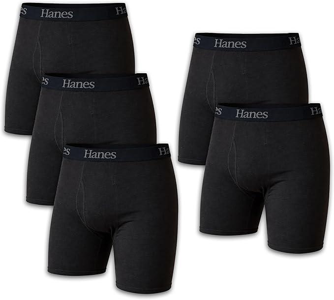 Hanes Mens Underwear Briefs, Cool Comfort Moisturewicking Breathable Multipack Boxerbriefs, Assorted  5 Pack, Medium US