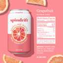 Spindrift Sparkling Water, Grapefruit Flavored, Made with Real Squeezed Fruit, (Only 15 Calories per Can), 12 Fl Oz (Pack of 24)