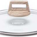 Carote Glass lid, Heat-Resistant Unviversal Glass lid for pots and Pans, Made of Tempered Special Glass with Stainless Steel Rim and Ventilation
 10in