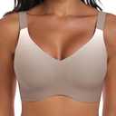 Womens Wireless Bras for Women Full Coverage No Underwire Push Up Bralette Seamless Everyday Bras Comfort Wirefree Padded Regular and Plus with Extender (Coffee,Small) (S)