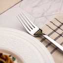 Alata Cube 8-Piece Forged Stainless Steel Dinner Forks, Mirror Finish, Dishwasher Safe