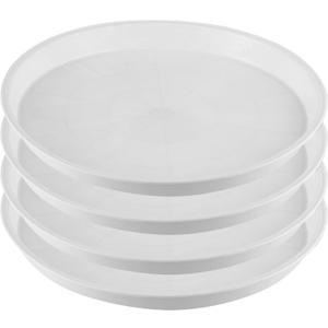 4 Packs 18.5 Inch Plant Saucers for Indoors Outdoors Plastic Plant Water Catcher Trays No Holes Round Flower Pot Drip Trays for Pots Base Heavy Duty Plant Pot Saucers Water Drainage Trays, White (18.5 inch(4 Pack))