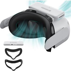 Hibloks Quest 2 Fan Cooling Mask for Meta/Oculus Quest 2 Accessories, Circulated Ventilation Eliminates Glasses Fogging Defogger (Soft Lycra Cotton Mask)