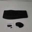 Wireless Keyboard and Mouse Combo, 2.4G Full Size Wave Keys Ergonomic Keyboard with Wrist Rest and 3-Level DPI Adjustable Wireless Ergonomic Mouse for Windows, Mac OS Desktop/Laptop/PC(Black)