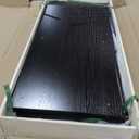 Tempered Glass Display Cabinet with Lights, 4-Tier Curio Cabinet with Glass Doors and Lock, Glass Display Case for Collectibles, for Living Room, Bedroom, Office, Black, Double Door