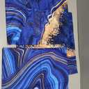 Navy Blue and Gold Throw Pillow Cover Set of 4 Blue Modern Marble Texture Pillow Covers 18x18 inh Soft Decorative Pillow Cases for Home Couch Living Room Bedroom Sofa