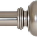 Ivilon Drapery Window Curtain Rod - Knob Design, 1 Inch Rod, 48 to 86 Inch. Satin Nickel