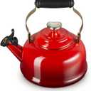 Le Creuset Enamel on Steel Whistling Tea Kettle, 1.7 Qt., Cerise with Light Gold Heart Knob