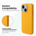 for iPhone 16 Pro Leather Case, Grain Cowhide Genuine Leather, Protective Case for iPhone 16 Pro 6.3 inch Compatible with Magsafe, Metal Buttons & Camera Bezel (Yellow)