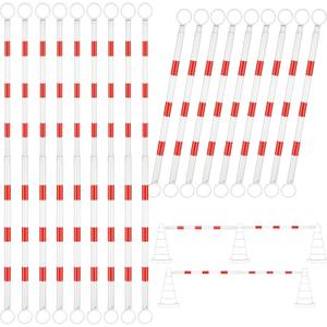 Huwena 24 Pcs Retractable Traffic Cone Bar 4 to 7.2 Inch Extendable Barricade Lightweight Expandable Barricade for Traffic Road Parking Lots, Road Construction, Cone Not Include