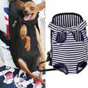 Pet Carrier Backpack, Adjustable Pet Cat Dog Carrier Backpack Travel Bag, Legs Out,Dog Carrier for Hiking Camping Travel, Sling Bag for Small Medium Dog Cat (BlueWhiteStripes, Small (1.5-3LBS))