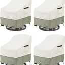 LSongSKY Patio Swivel Chair Cover 4 Pack,Waterproof Heavy Duty Outdoor Chair Covers,Outdoor Swivel Chair Cover for Patio Furniture Covers(30 W x 34 D x 36 H inches),Beige