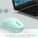 seenda Wireless Mouse for Laptop, 2.4G Noiseless Mouse with USB Receiver - Optical Tracking Portable Computer Mice for Chromebook, PC, Tablet, Windows System, 24 Months Battery Life - Mint Green