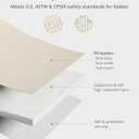 Blissful Diary Vegan Leather Baby Play Mat, 47x47 Thick Foam Cushioned & Waterproof Playpen Mat for Infants and Toddlers, Stylish and Just Wipe-Clean Playmat for Baby Play on Floor, Beige