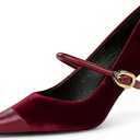 baobeijiadao Womens Pointed Toe Heeled Pumps Slip On Stiletto Heels Single-Strap Wedding Evening Dressy Shoes (Red, Size US 12)
