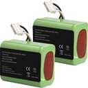 High Capacity 3000mAh 7.2 Volt Replace Battery for Robot Braava 380 380t 390T, Mint5200 5200B 5200C NI-MH Floor Mopping Robots [2XPack]