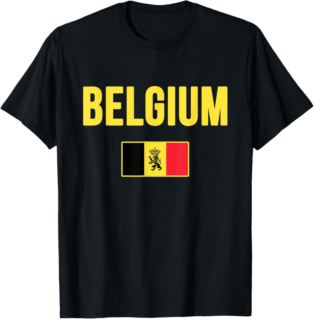 Belgium Belgian Flag Souvenir Belgie T-Shirt, Medium