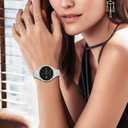 SUPOIX Band with Case Compatible for Samsung Galaxy Watch 8/7/6 40mm 44mm, 20mm Women Bling Replacement Strap & PC Protective Bumper Face Cover for Galaxy Watch 8/7/6 (Size Optional)