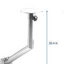 Side Mounted Boat Dinette, Removable, Adjustable Direction Boat Table Wall Mounted Dinette, ABS Waterproof Stainless Steel Table Legs Caravan and Boat. (Silver)